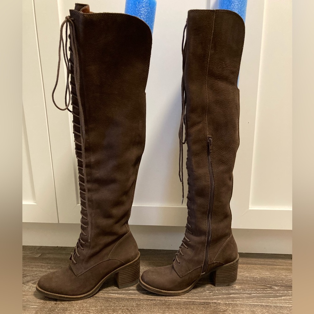 Lucky Brand Brown Over the Knee Suede Boots - Size 7